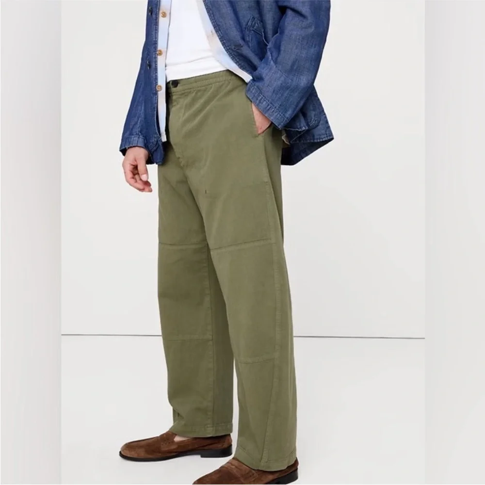 Banana Republic Winter Moss Green Loose Barrel Pull-On Pant - #891158 🖤